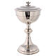 Chalice ciborium and paten, silver-plated brass, chiseled lines s4