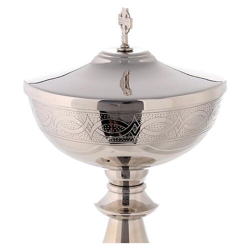 Chalice pyx paten silver-plated brass with interweaving decoration 6