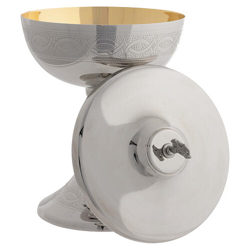 Chalice pyx paten silver-plated brass with interweaving decoration 9