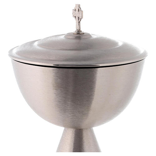 Kelch, Pyxis und Patene aus satiniertem versilbertem Messing im modernen Stil 7
