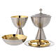 Calice pisside patena ottone argentato satinato moderno s1