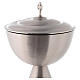 Calice pisside patena ottone argentato satinato moderno s7