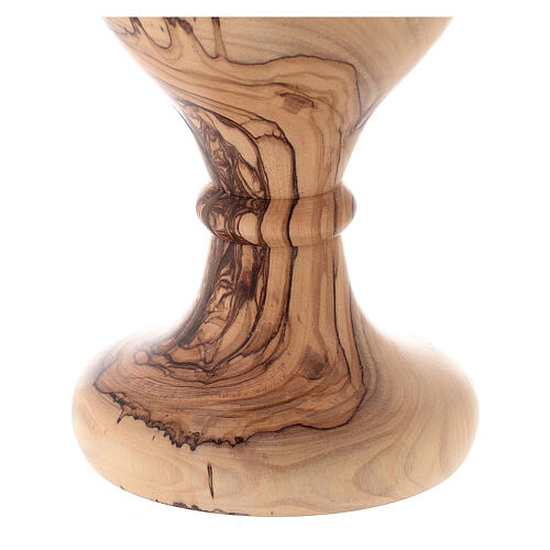 Gold plated chalice of simple olivewood 16 cm 4