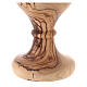 Gold plated chalice of simple olivewood 16 cm s4