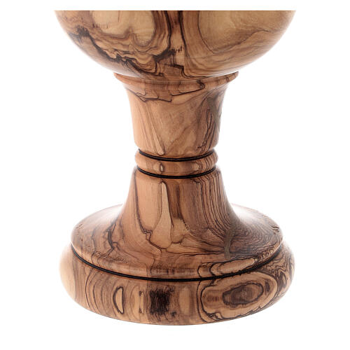 Handcrafted church chalice in olive wood, gilded cup 16 cm 4