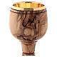 Handcrafted church chalice in olive wood, gilded cup 16 cm s2