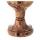 Handcrafted church chalice in olive wood, gilded cup 16 cm s4