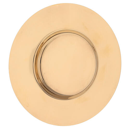 Dish-shaped paten by Molina, bicoloured brass, 16 cm of diameter 1