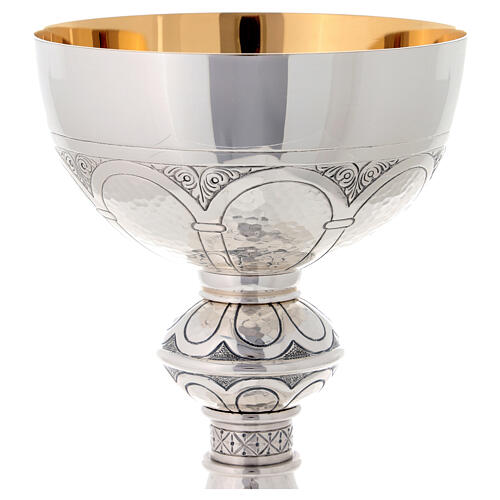 Molina chalice of silver-plated brass with gold plated interior, Romanic style, 8 in 2