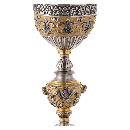Chalice decorated with angels, gold plated 925 silver and lapis lazuli 3