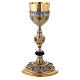 Chalice decorated with angels, gold plated 925 silver and lapis lazuli s6