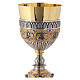 Calice décoré anges argent 925 doré lapis-lazuli s5
