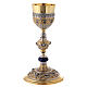 Church chalice decorated with angels in 925 silver gilded lapis lazuli s1