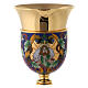 Chalice, ciborium and bowl paten with enamelled IHS and Good Shepherd s2