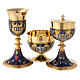 Chalice, ciborium and bowl paten with enamelled IHS and Good Shepherd s4