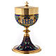 Chalice, ciborium and bowl paten with enamelled IHS and Good Shepherd s9