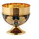 Chalice, ciborium and bowl paten with enamelled IHS and Good Shepherd s11