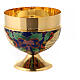 Chalice, ciborium and bowl paten with enamelled IHS and Good Shepherd s15