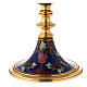Chalice, ciborium and bowl paten with enamelled IHS and Good Shepherd s16