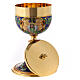 Chalice, ciborium and bowl paten with enamelled IHS and Good Shepherd s17