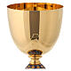 Communion Chalice with enameled base with brass doves 20 cm s2