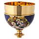 Blue cloisonné enamelled chalice with JHS, 8 in s2