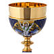 Blue cloisonné enamelled chalice with JHS, 8 in s4