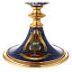 Communion Chalice JHS Blue Cloisonné Enamel 20 cm s6