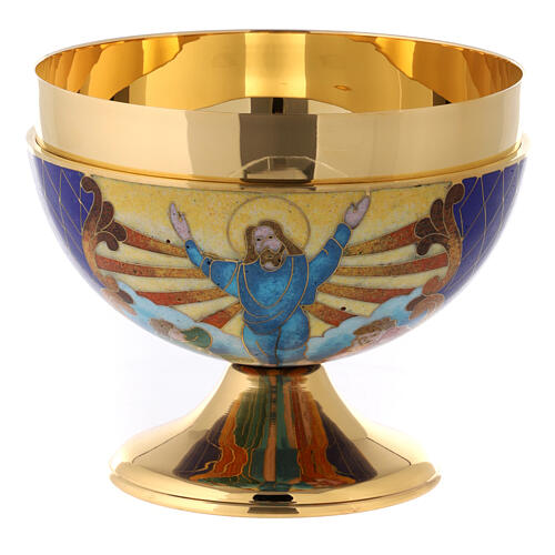 Enamelled bowl paten, Death and Resurrection of Jesus Christ 1