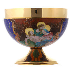 Offertory paten Death Resurrection of Jesus Christ enamel