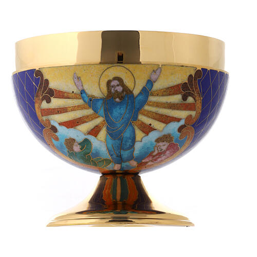 Offertory paten Death Resurrection of Jesus Christ enamel 4