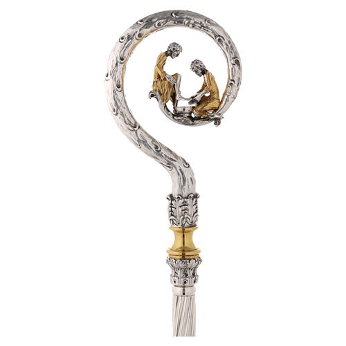 Crozier with Washing of the feet, bicoloured cast brass 1