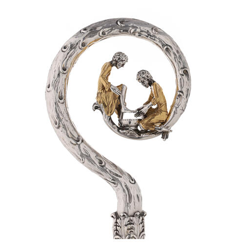 Crozier with Washing of the feet, bicoloured cast brass 2