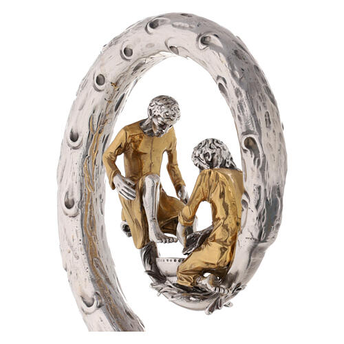 Crozier with Washing of the feet, bicoloured cast brass 3