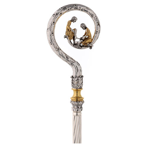 Crozier with Washing of the feet, bicoloured cast brass 4