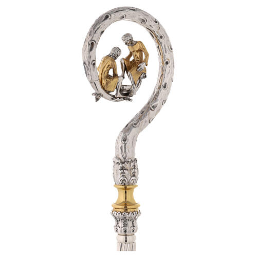 Crozier with Washing of the feet, bicoloured cast brass 7