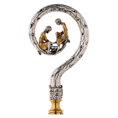 Crozier with Washing of the feet, bicoloured cast brass 11