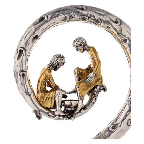 Crozier with Washing of the feet, bicoloured cast brass 6