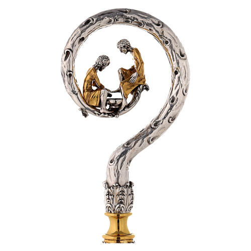 Crozier with Washing of the feet, bicoloured cast brass 9