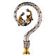 Crozier with Washing of the feet, bicoloured cast brass s11