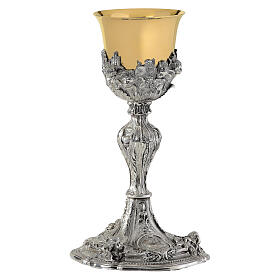 Calice stile barocco uva foglie ottone bicolore 