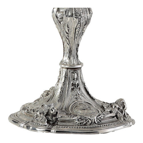 Calice stile barocco uva foglie ottone bicolore  3