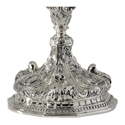 Calice angelo foglie ottone cesellato bicolore  3