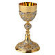 Baroque chalice with the Evangelists, bicoloured brass s1