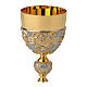 Baroque chalice with the Evangelists, bicoloured brass s2