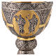 Gold and silver-plated chalice, Sacrificial Lamb and Saints, 8 in s4