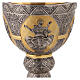 Gold and silver-plated chalice, Sacrificial Lamb and Saints, 8 in s6