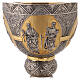 Gold and silver-plated chalice, Sacrificial Lamb and Saints, 8 in s8