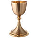 Gold plated brass chalice with ears of wheat and crosses s1