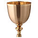 Gold plated brass chalice with ears of wheat and crosses s2